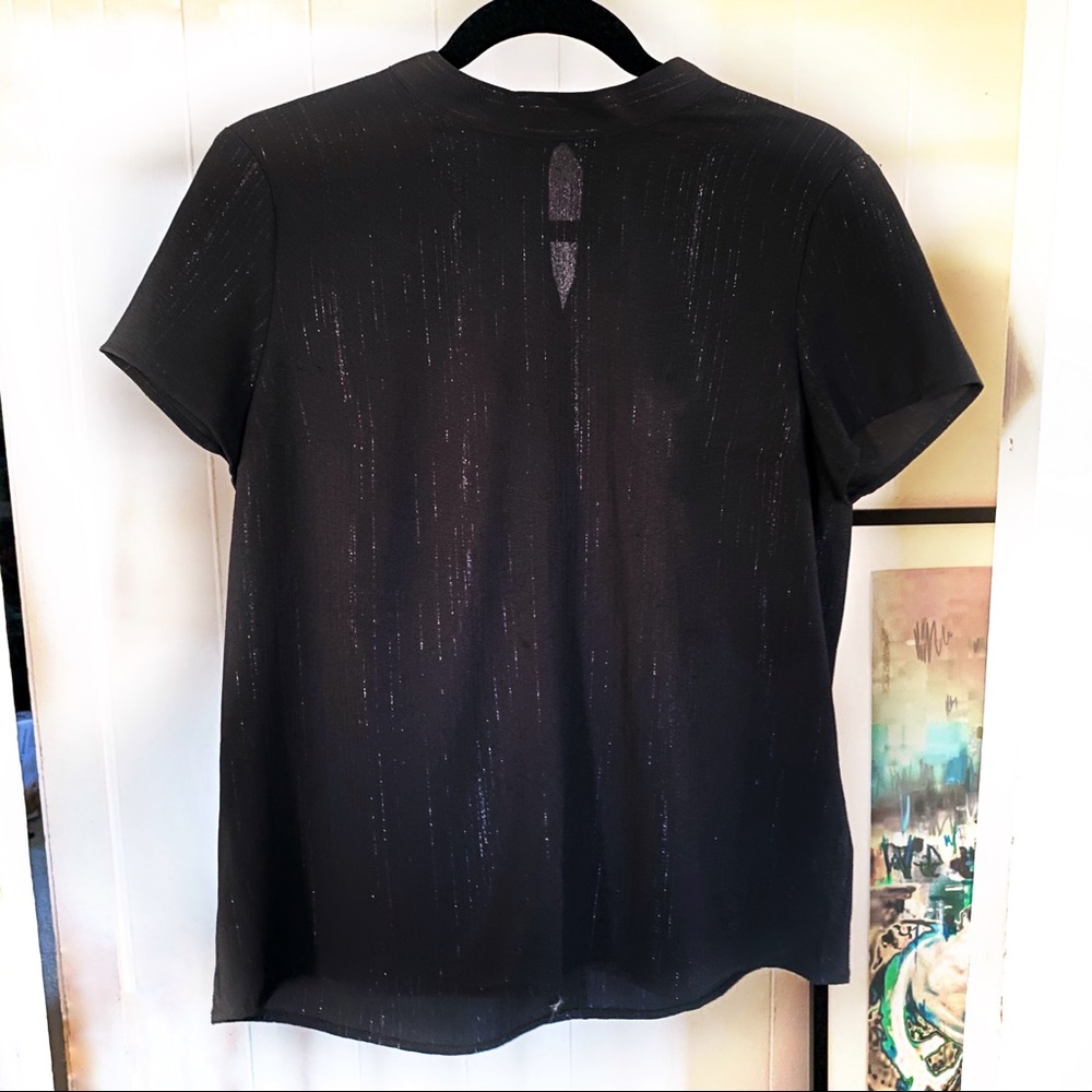 Calvin Klein Black Top w/Silver Thread